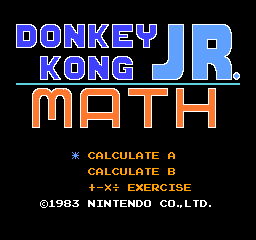 Donkey Kong Jr. Math Title Screen